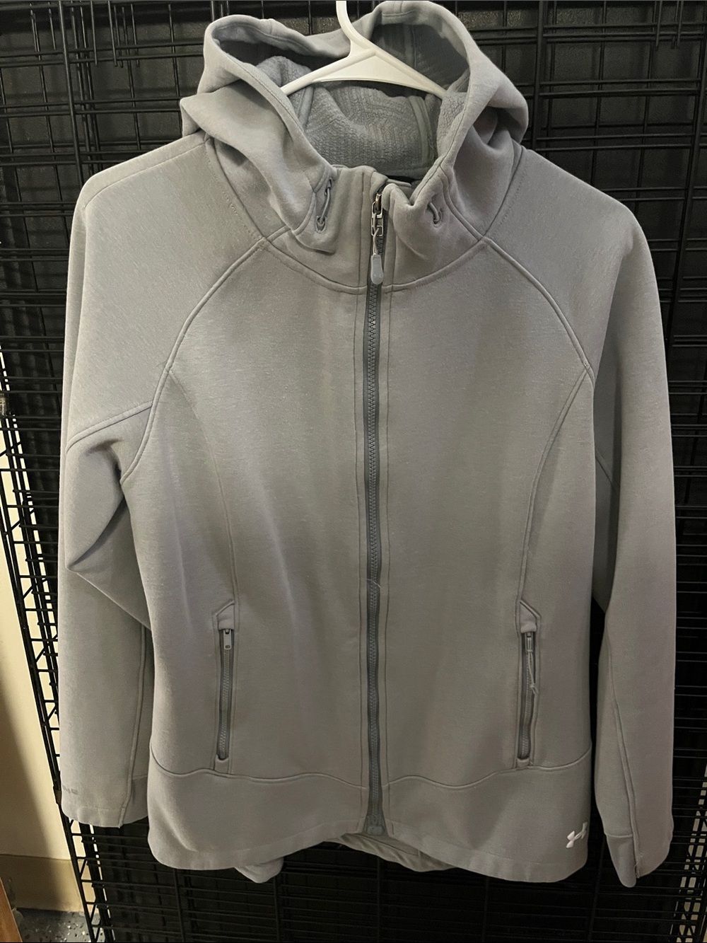 Under Armour Light Gray Hooded Full-Zip Utility Jacket
